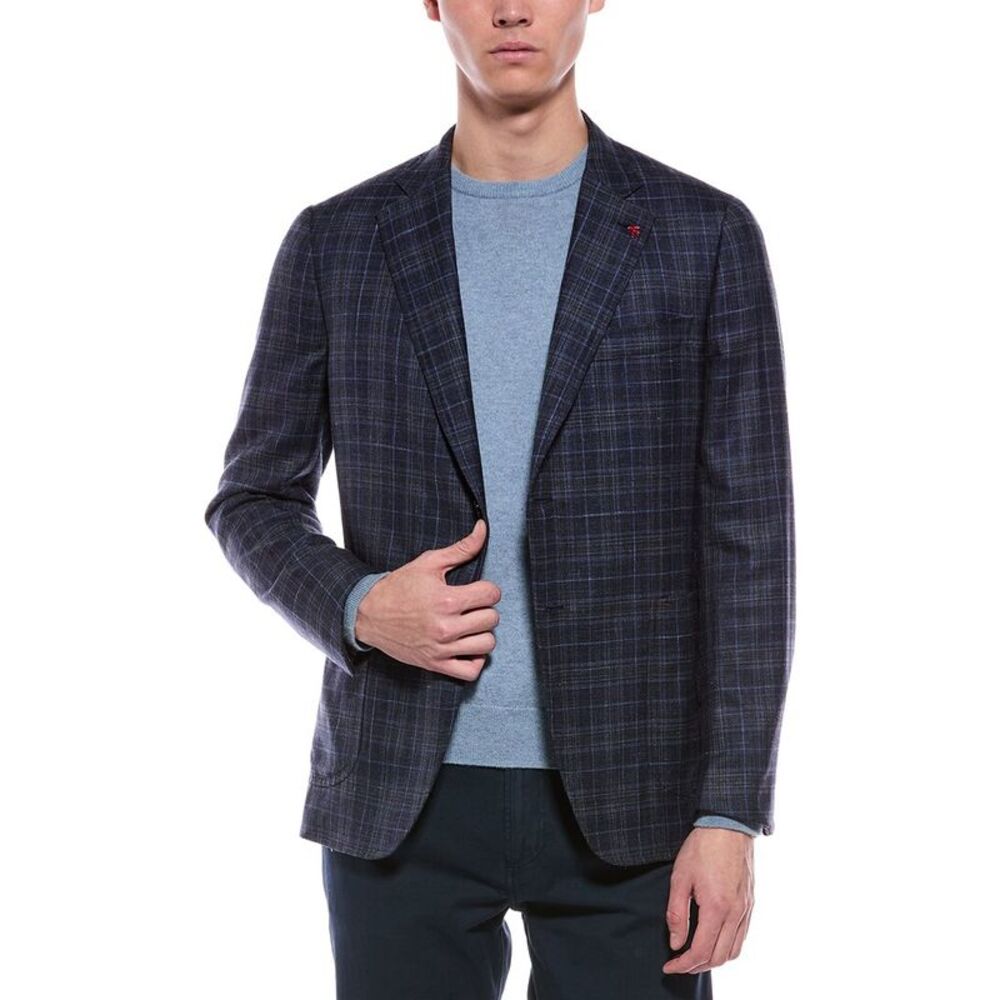 Isaia Mens Capri Sport Jacket, Navy